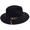 Seeberger Seeberger 019871 Black Woolfelt Fedora W/chain