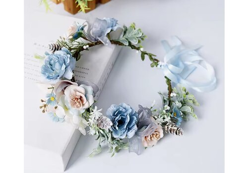 Footprints GF0022 Blue Multi Floral Headdress