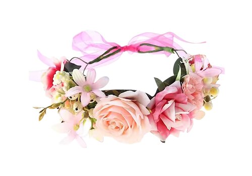 Footprints GF0023 Pink multi Floral Headdress