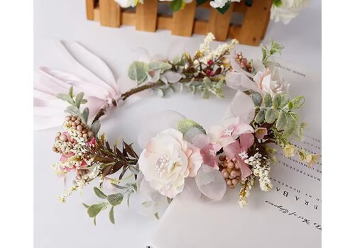 Footprints GF0025 Cream multi Floral Headdress