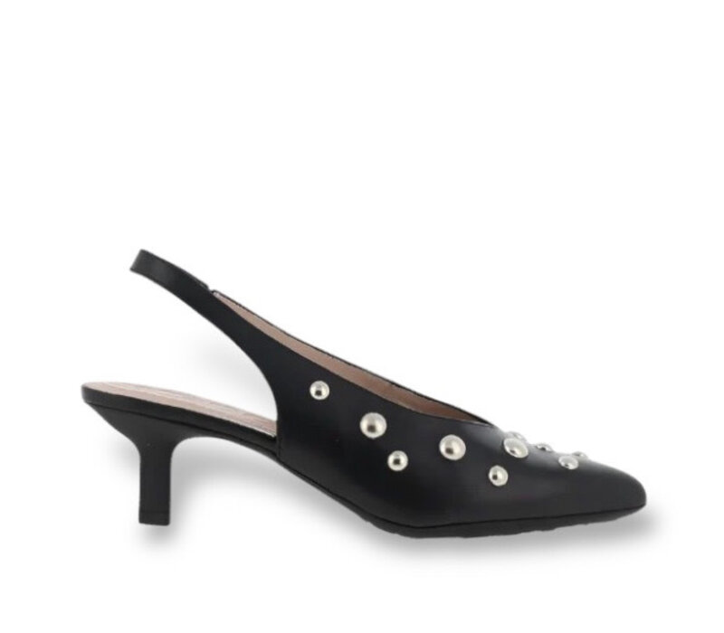 Wonders G-7123 Black Stud Sling-backs