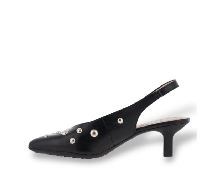 Wonders G-7123 Black Stud Sling-backs