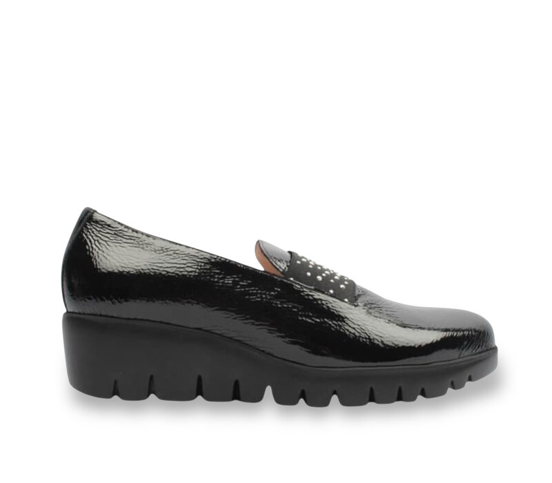 Wonders C-33158 Black Patent Slip-on