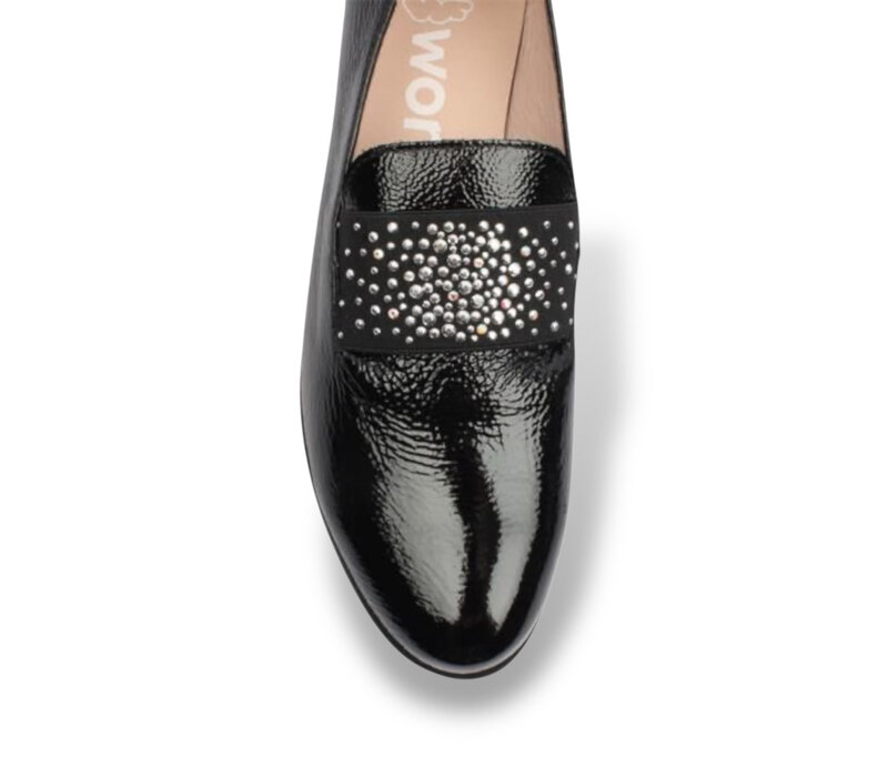 Wonders C-33158 Black Patent Slip-on