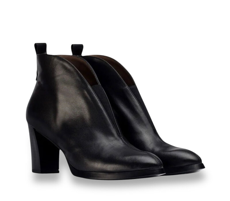 Wonders L-1112 Black Block Heel A/Boots