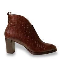 Wonders L-1112 Brown croc Block Heel A/Boots
