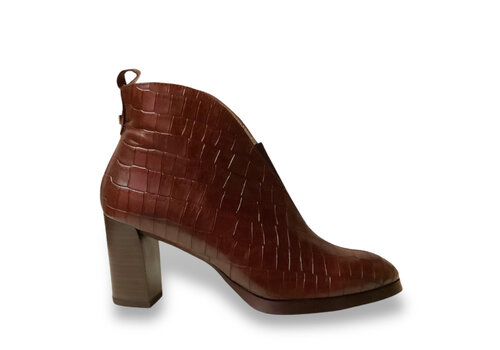 Wonders Wonders L-1112 Brown croc Block Heel A/Boots Wonders Wonders L-1112 Brown croc Block Heel A/Boots