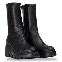 Wonders -7017 Black Stretch Leather Boots