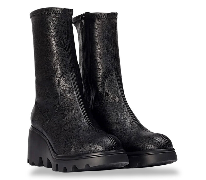Wonders -7017 Black Stretch Leather Boots