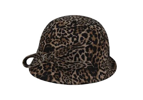 FLECHET Flechet FLFH328 Leopard Wool Felt Cloche