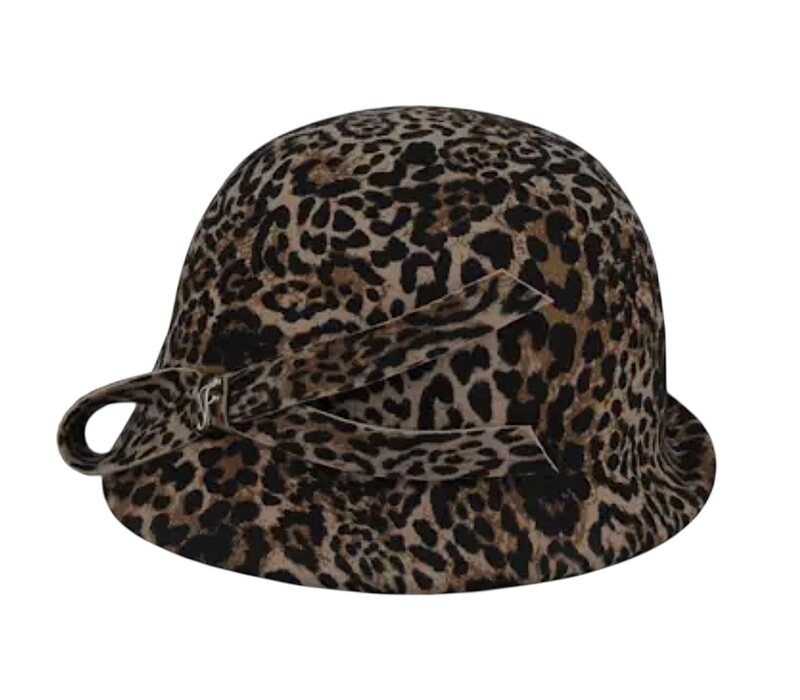Flechet FLFH328 Leopard Wool Felt Cloche