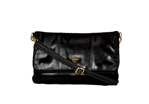 Oriano EDITH Black Flapover Crossbody