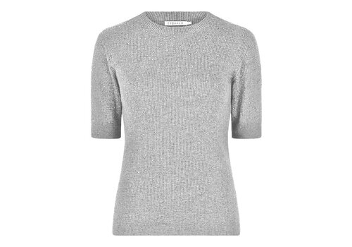 EsQualo S/S Esqualo 02521 Light Grey Diamanté s/slv Top