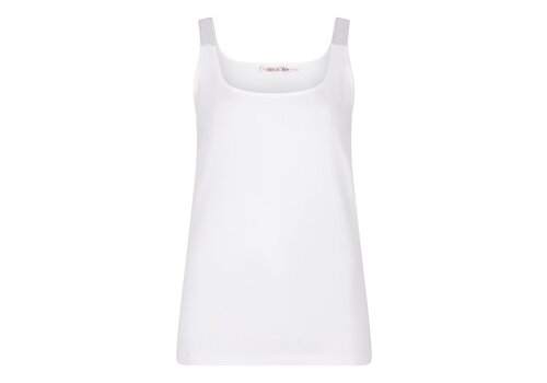 EsQualo S/S Esqualo 30512 Off-White Singlet Lurex Straps