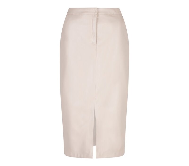 Esqualo 11509 Cream Soft Faux Leather Skirt