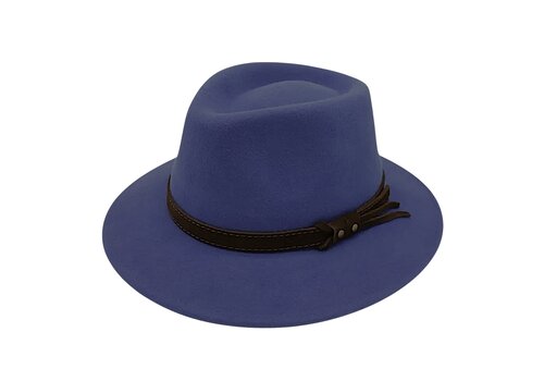 Hologramme Paris Hologramme Navy Waterproof Wool Fedora