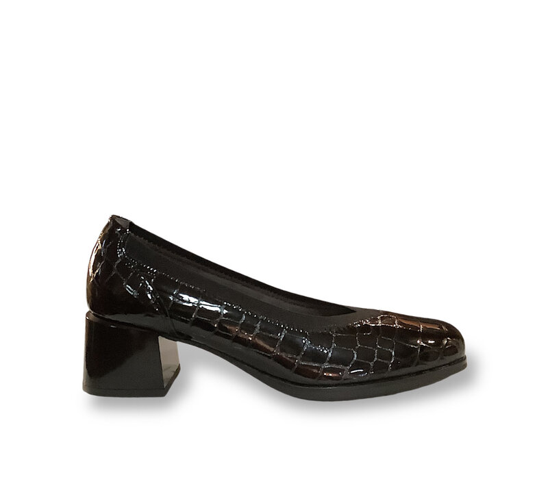 Pitillos 10820 Black Pat. Croc Block Heel