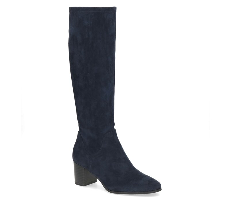 Caprice 25503 Navy Stretch Boots 6cm Heel