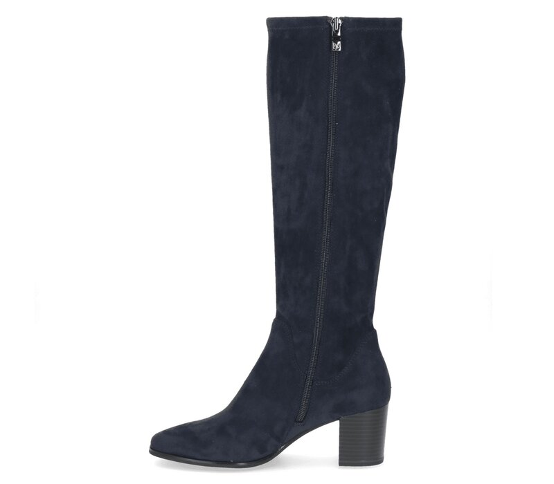 Caprice 25503 Navy Stretch Boots 6cm Heel