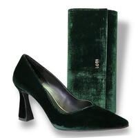 Lodi RALINA Dark Green Velvet 8cm Heel