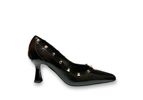 Lodi Lodi GARKO Black Patent Studs 7cm Heel