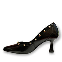 Lodi GARKO Black Patent Studs 7cm Heel
