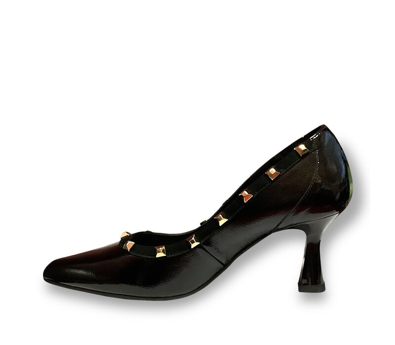 Lodi GARKO Black Patent Studs 7cm Heel