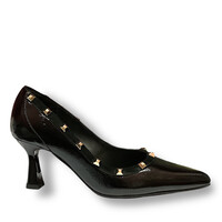 Lodi GARKO Black Patent Studs 7cm Heel