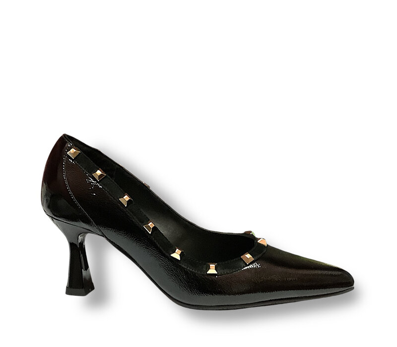 Lodi GARKO Black Patent Studs 7cm Heel