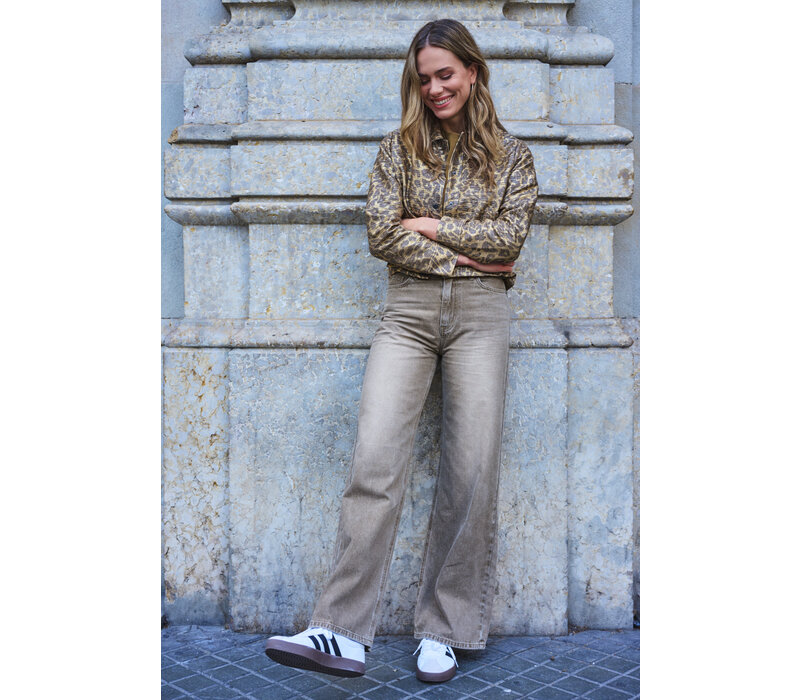 Esqualo 12507 Metallic Grey Straight Jean