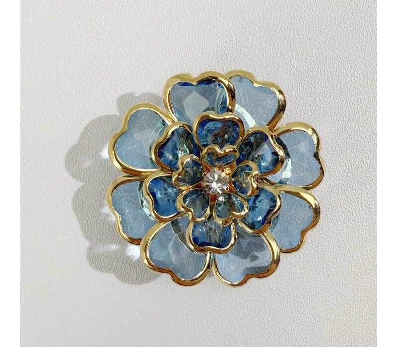 Button Cover AZURE large Glass Flower