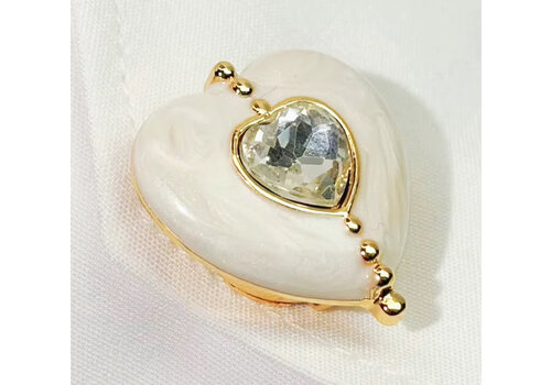 Button Covers Button Cover  SWEETHEART Cream Love Heart