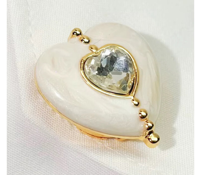 Button Cover  SWEETHEART Cream Love Heart