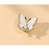 Button Cover SNOWY White Butterfly