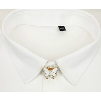 Button Cover SNOWY White Butterfly
