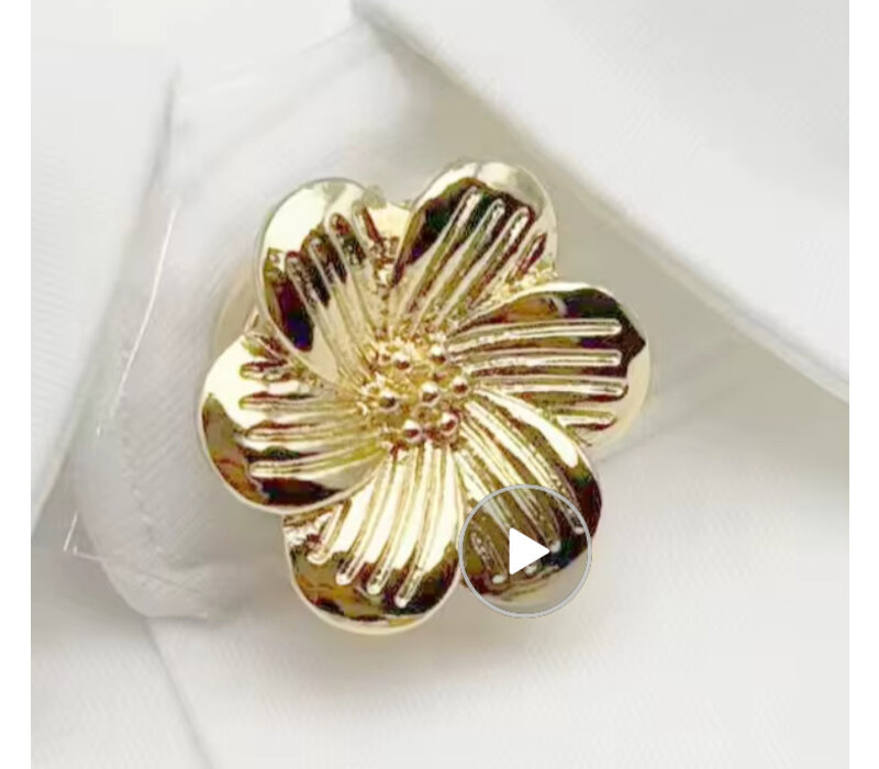 Button Cover GOLDILOCKS Gold Flower
