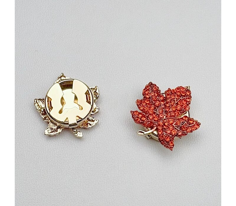 Button Cover MAPLE LEAF rusty