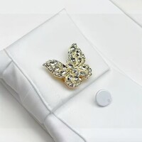 Button Cover FLUTTER Gold Butterfly