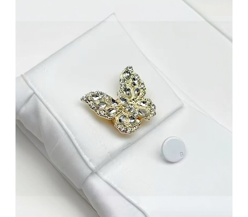 Button Cover FLUTTER Gold Butterfly