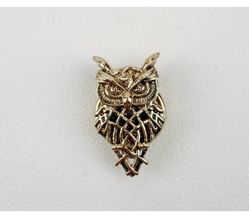 Button Cover GOLDEN HOOT Gold Owl