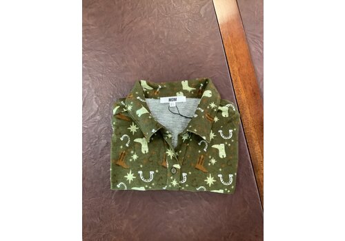 MD’M MD’M 3.42.027.26 Green Cowgirl Stretch Shirt