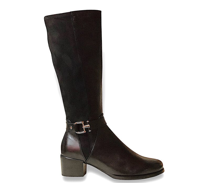 Regarde le Ciel Knee High Black Stretch Boots
