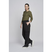 PINNS 692T Black Wide Leg Cargo Pants