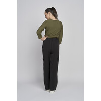PINNS 692T Black Wide Leg Cargo Pants