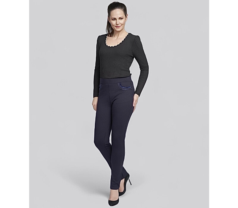 Pinns 405T Navy Trousers w/Crystals & Velvet