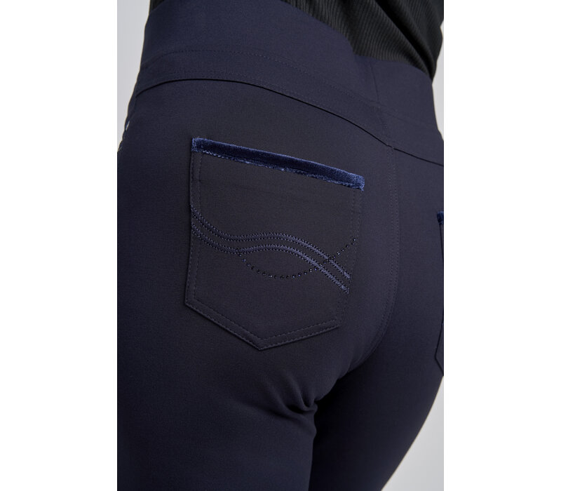 Pinns 405T Navy Trousers w/Crystals & Velvet