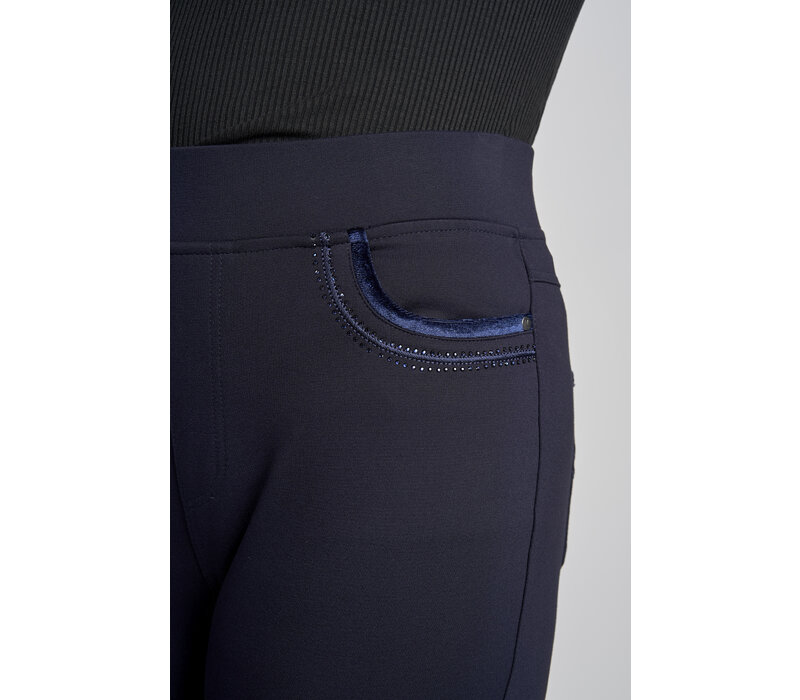 Pinns 405T Navy Trousers w/Crystals & Velvet
