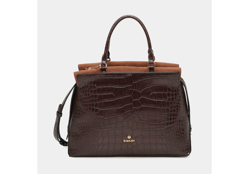 BINNARI BAGS BINNARI 20860 BBrown Croc Business Bag