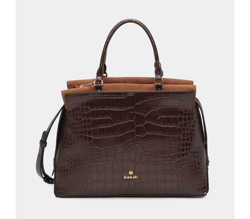 BINNARI 20860 BBrown Croc Business Bag
