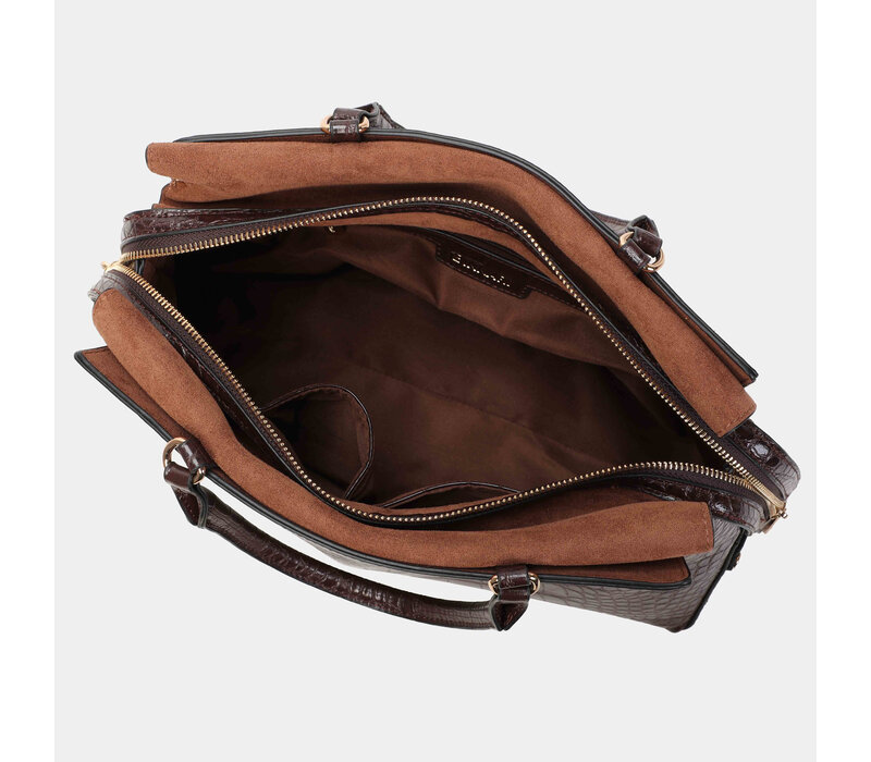BINNARI 20860 BBrown Croc Business Bag